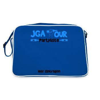 JGA Bachelor Party Guest List Gift - Retro Bag - blue/white - Back
