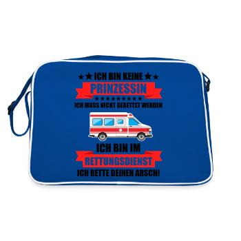Ambulance Paramedic Rescue Service Gift - Retro Bag - blue/white - Back