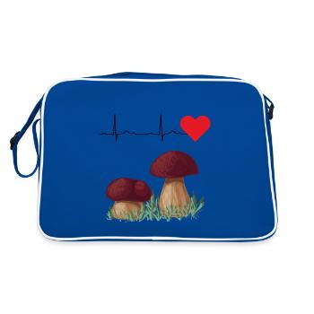 Porcini Mushrooms pick mushroom picker mushroom ECG - Retro Bag - blue/white - Back
