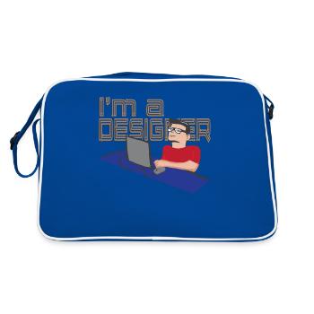 Je suis un designer - I am a design geschenk - Sac Retro - bleu/blanc - Dos