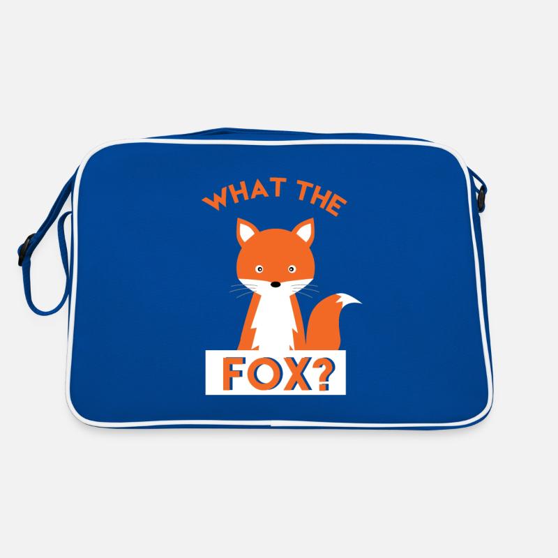 what the fox - Retro Tasche - Blau/Weiß