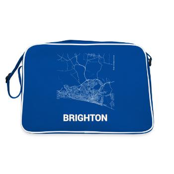 Brighton carte de la ville et les rues - Sac Retro - bleu/blanc - Dos