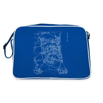 Minimal Sunderland city map and streets - Retro Bag - blue/white - Back