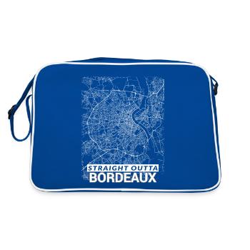 Straight Outta Bordeaux ville plan et rues - Sac Retro - bleu/blanc - Dos
