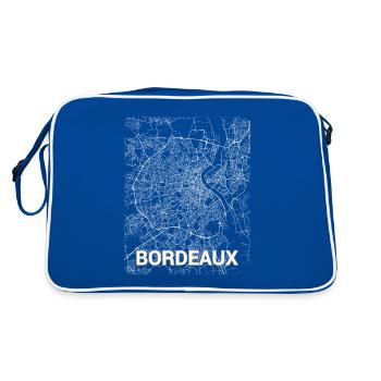 Carte de la ville de Bordeaux et rues - Sac Retro - bleu/blanc - Dos