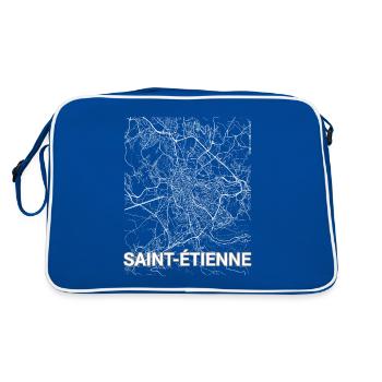 Saint-Étienne city map and streets - Retro Bag - blue/white - Back