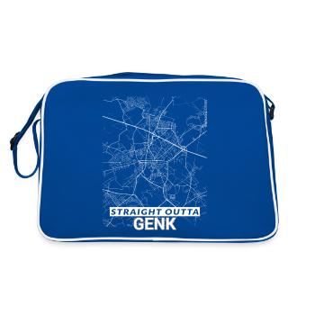 Straight Outta Genk carte de la ville et rues - Sac Retro - bleu/blanc - Dos