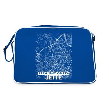 Straight Outta Jette carte de la ville et rues - Sac Retro - bleu/blanc - Dos