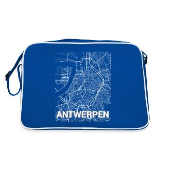 Antwerp city map and streets - Retro Bag - blue/white - Back