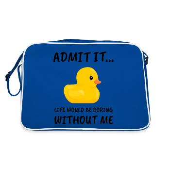 Duck Squeaky duck rubber duck gift - Retro Bag - blue/white - Back