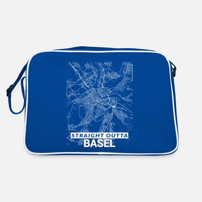 Straight Outta Basel Stadtplan und Straßen Retro Tasche