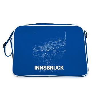 Innsbruck city map and streets - Retro Bag - blue/white - Back