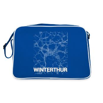 Winterthur city map and streets - Retro Bag - blue/white - Back
