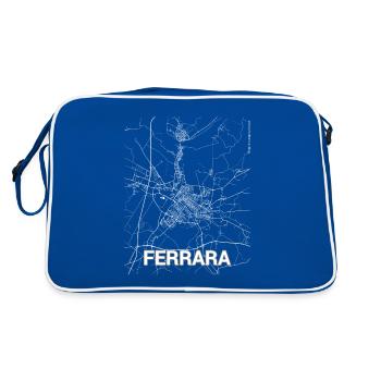 Ferrara city map and streets - Retro Bag - blue/white - Back