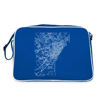 Plan et rues de la ville de Catane - Sac Retro - bleu/blanc - Dos