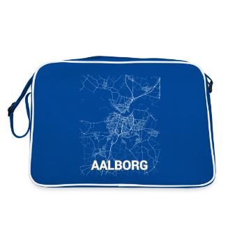 Aalborg city map and streets - Retro Bag - blue/white - Back