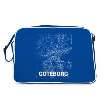 Gothenburg city map and streets - Retro Bag - blue/white - Back