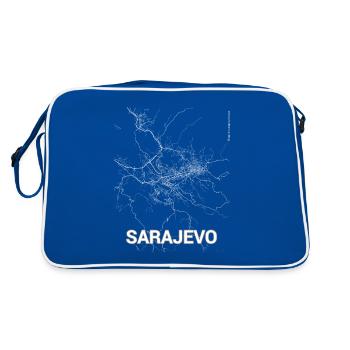 Sarajevo city map and streets - Retro Bag - blue/white - Back