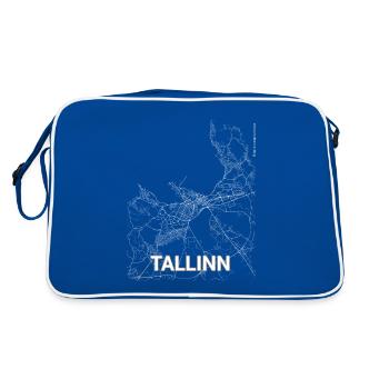 Tallinn city map and streets - Retro Bag - blue/white - Back