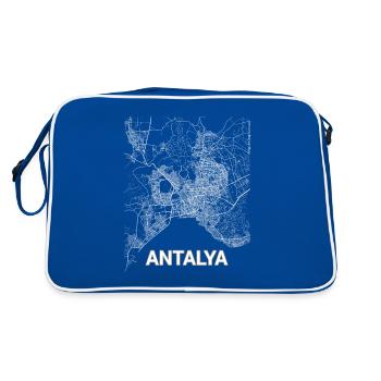 Antalya city map and streets - Retro Bag - blue/white - Back
