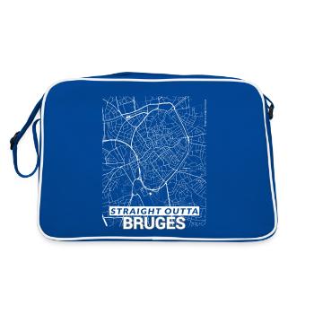 Plan et rues de Straight Outta Bruges - Sac Retro - bleu/blanc - Dos