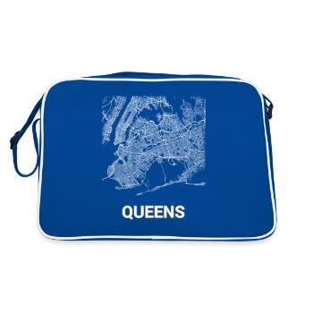 Queens city map and streets - Retro Bag - blue/white - Back