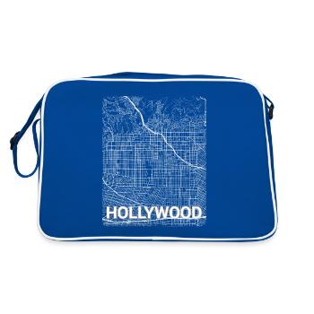 Hollywood city map and streets - Retro Bag - blue/white - Back