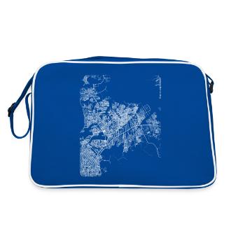 Minimal Ananindeua city map and streets - Retro Bag - blue/white - Back
