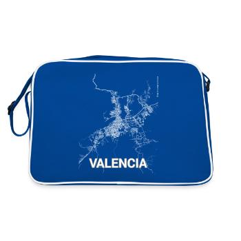 Valencia city map and streets - Retro Bag - blue/white - Back