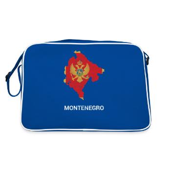 Carte et drapeau du Monténégro (Crna Gora) - Sac Retro - bleu/blanc - Dos