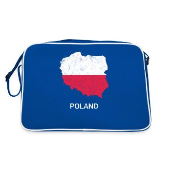 Carte et drapeau de la Pologne (Polska) - Sac Retro - bleu/blanc - Dos