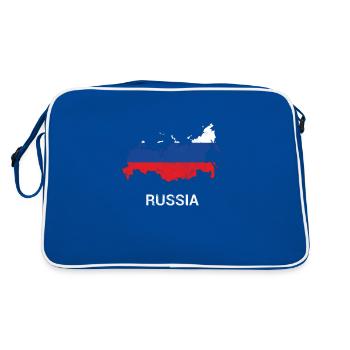 Carte et drapeau de la Russie (Россия) - Sac Retro - bleu/blanc - Dos