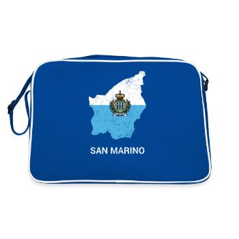 Carte et drapeau du pays de Saint-Marin - Sac Retro - bleu/blanc - Dos