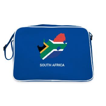 Carte et drapeau du pays de l'Afrique du Sud - Sac Retro - bleu/blanc - Dos