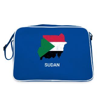 Sudan ( As-Sudan ) country map & flag - Retro Bag - blue/white - Back