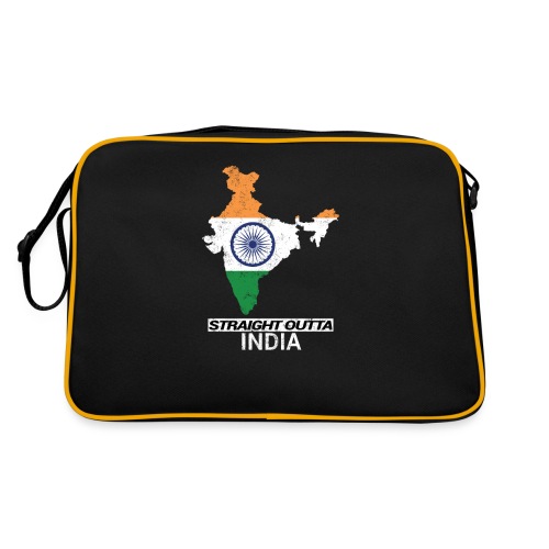 Straight Outta India (Bharat) country map flag - Retro Bag