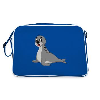 Moin seal seal for Low German lovers - Retro Bag - blue/white - Back