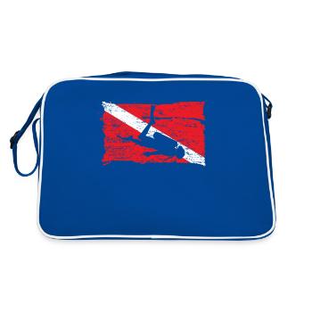 Drapeau de plongée sous-marine Vintage Divers cadeau - Sac Retro - bleu/blanc - Dos