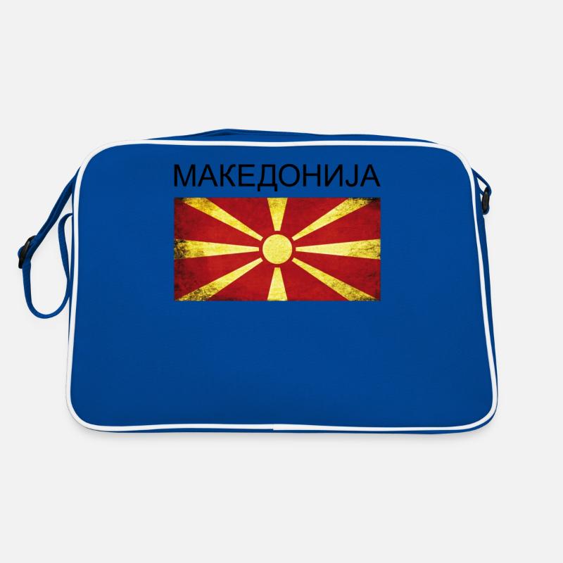 Macedonia Macedonia Flag Gift Makedonija - Retro Bag - blue/white