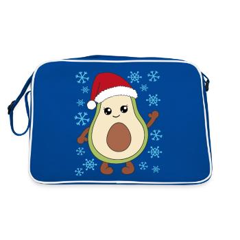 Avocado Weihnachten Geschenk Weihnachtsgeschenk - Retro Tasche - Blau/Weiß - Hinten