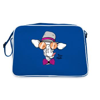 Hipster giraffe - Retro Bag - blue/white - Back