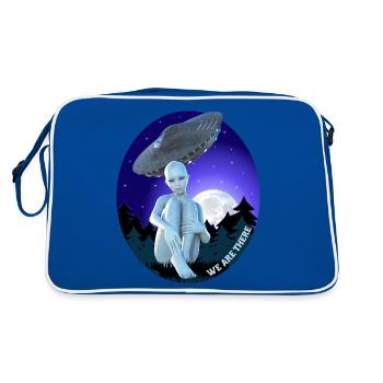 Alien, Wir sind da - Retro Tasche - Blau/Weiß - Hinten
