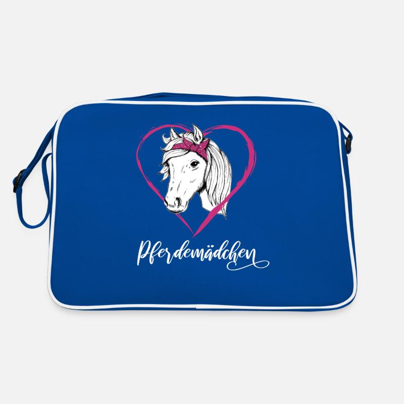 Pferdemädchen Pferde Herz Geschenkidee Retro Tasche