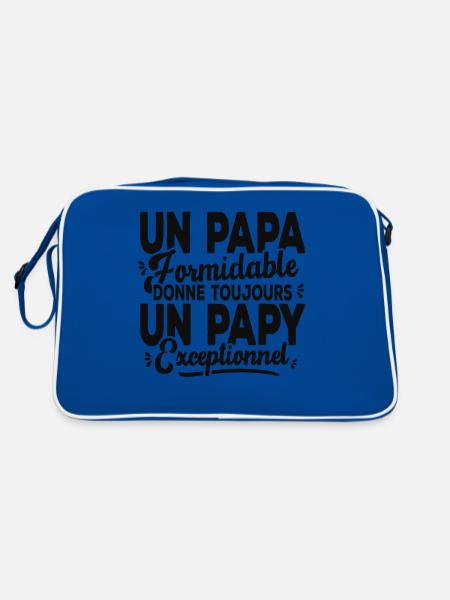 Un Papa Formidable Donne Un Papy Exceptionnel - Sac Retro - bleu/blanc