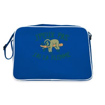 Je Peux Pas J'ai La Flemme - Sac Retro - bleu/blanc - Dos