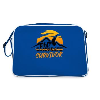 PHD Candidate Survivor Funny Vintage - Retro Bag - blue/white - Back