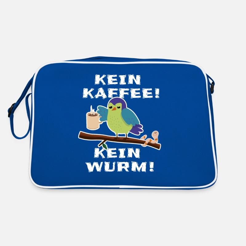 Müder Vogel mit Kaffee Retro Tasche