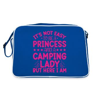Je Suis Une Princesse Et Une Dame De Camping - Sac Retro - bleu/blanc - Dos