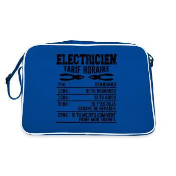 Le Tarif Horaire D'un Électricien - Sac Retro - bleu/blanc - Dos