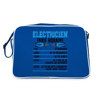 Le Tarif Horaire D'un Électricien - Sac Retro - bleu/blanc - Dos